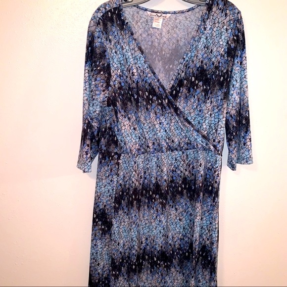 Christine V XL Print Wrap Look Midi Dress - Picture 1 of 7